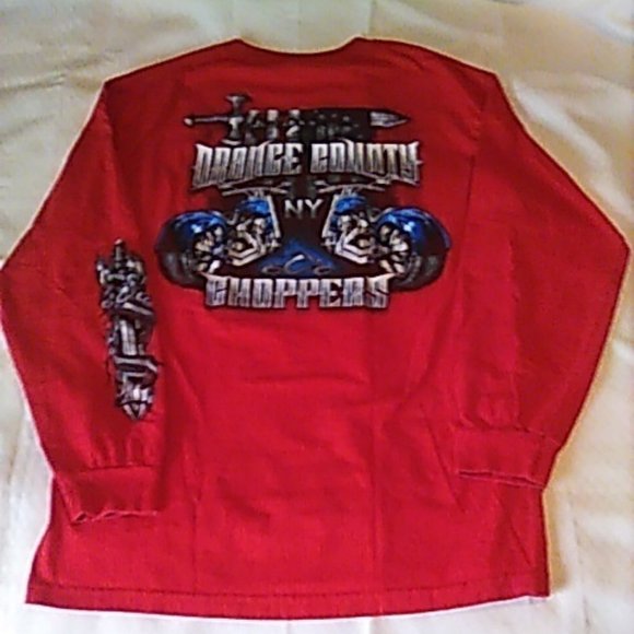 Orange County Chopper NY T Shirt Men's L Tall Cool Graphics Front Back & Sleeve - Picture 4 of 6
